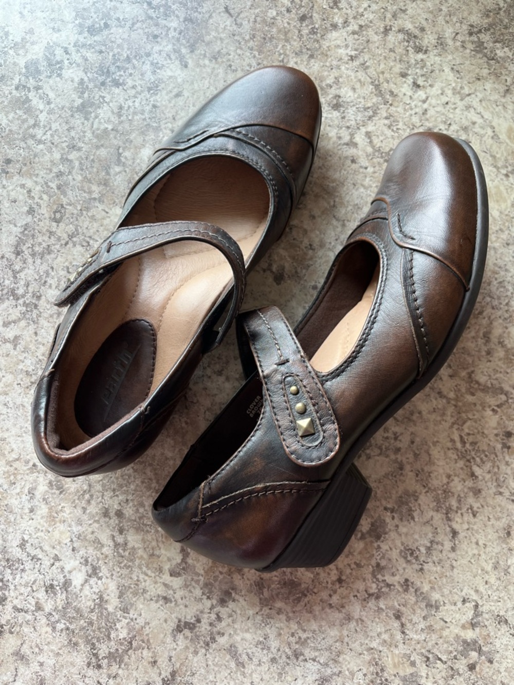 Earth Brown Leather Mary Jane with Strap - Picture 3 of 3